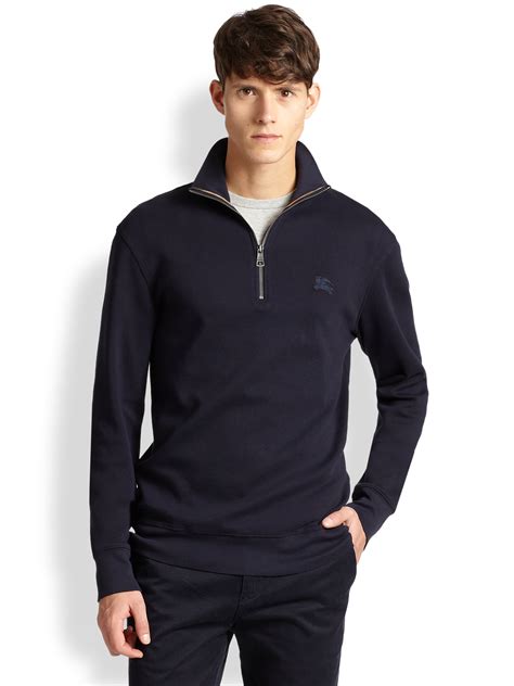 burberry blue zip hoodie|Burberry men's half zip pullover.